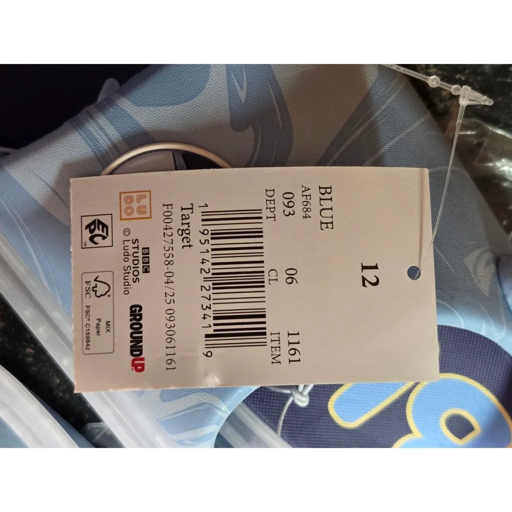 Bluey Ground Up Toddler Boys Girls Blue Marbled Clog Sandals Shoes Size 12 NWT